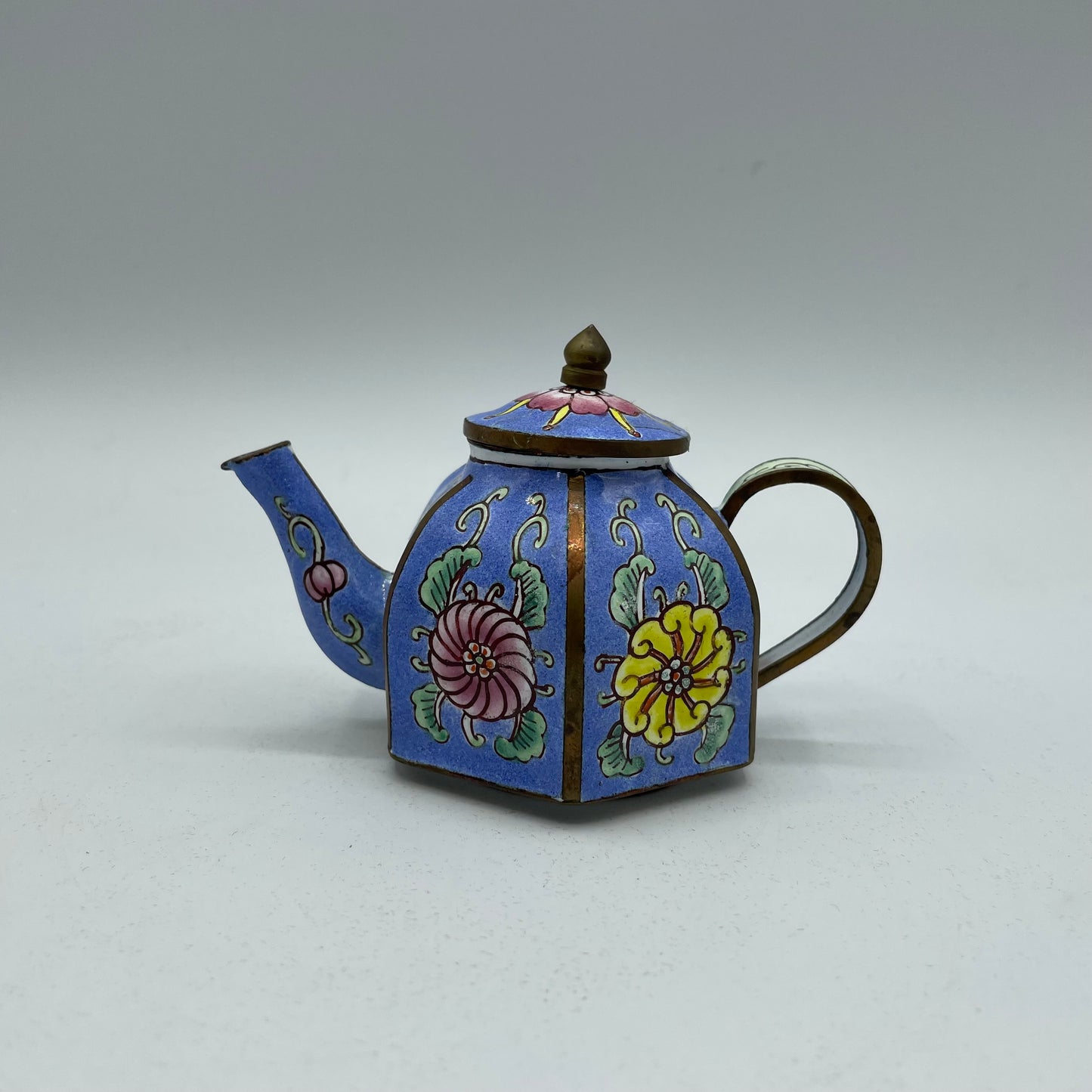 Collectible Enamel Teapot with Wood Box, Amanda Smith Gifts