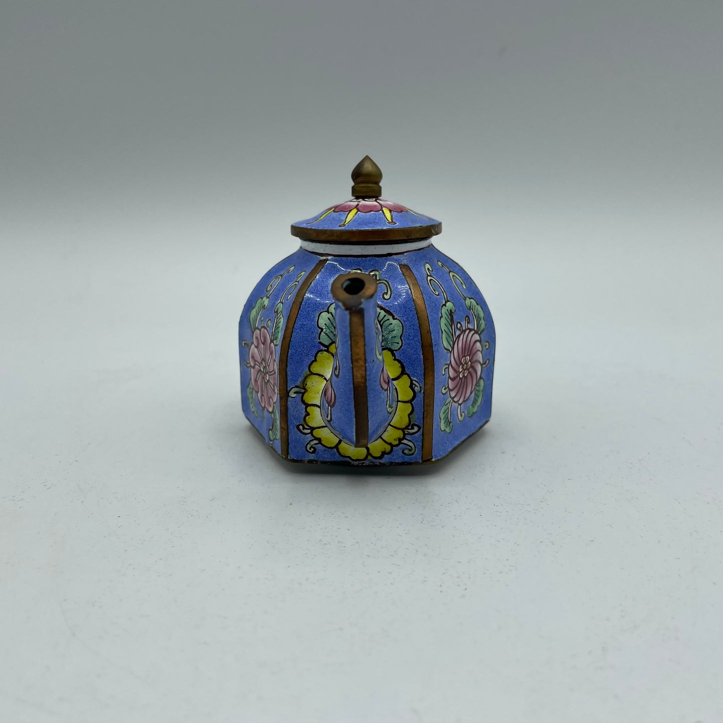 Collectible Enamel Teapot with Wood Box, Amanda Smith Gifts