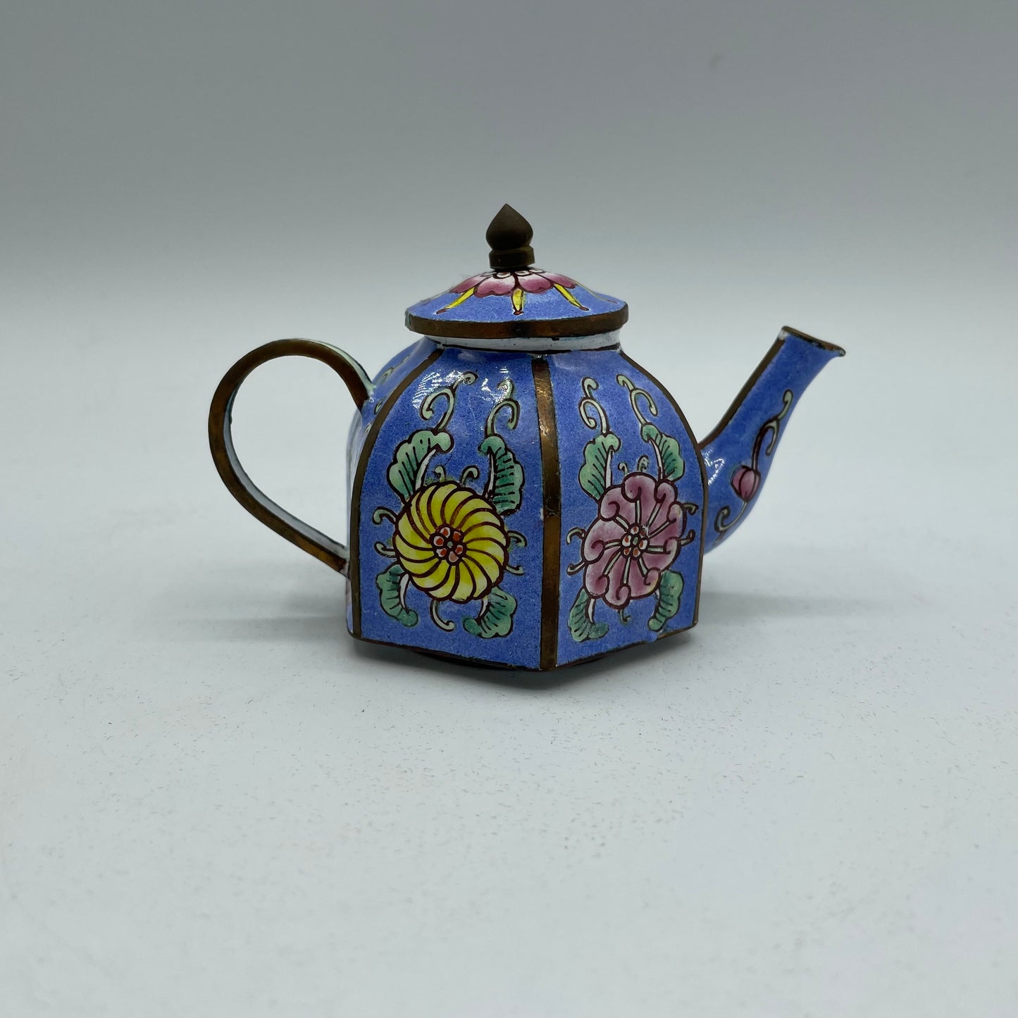 Collectible Enamel Teapot with Wood Box, Amanda Smith Gifts