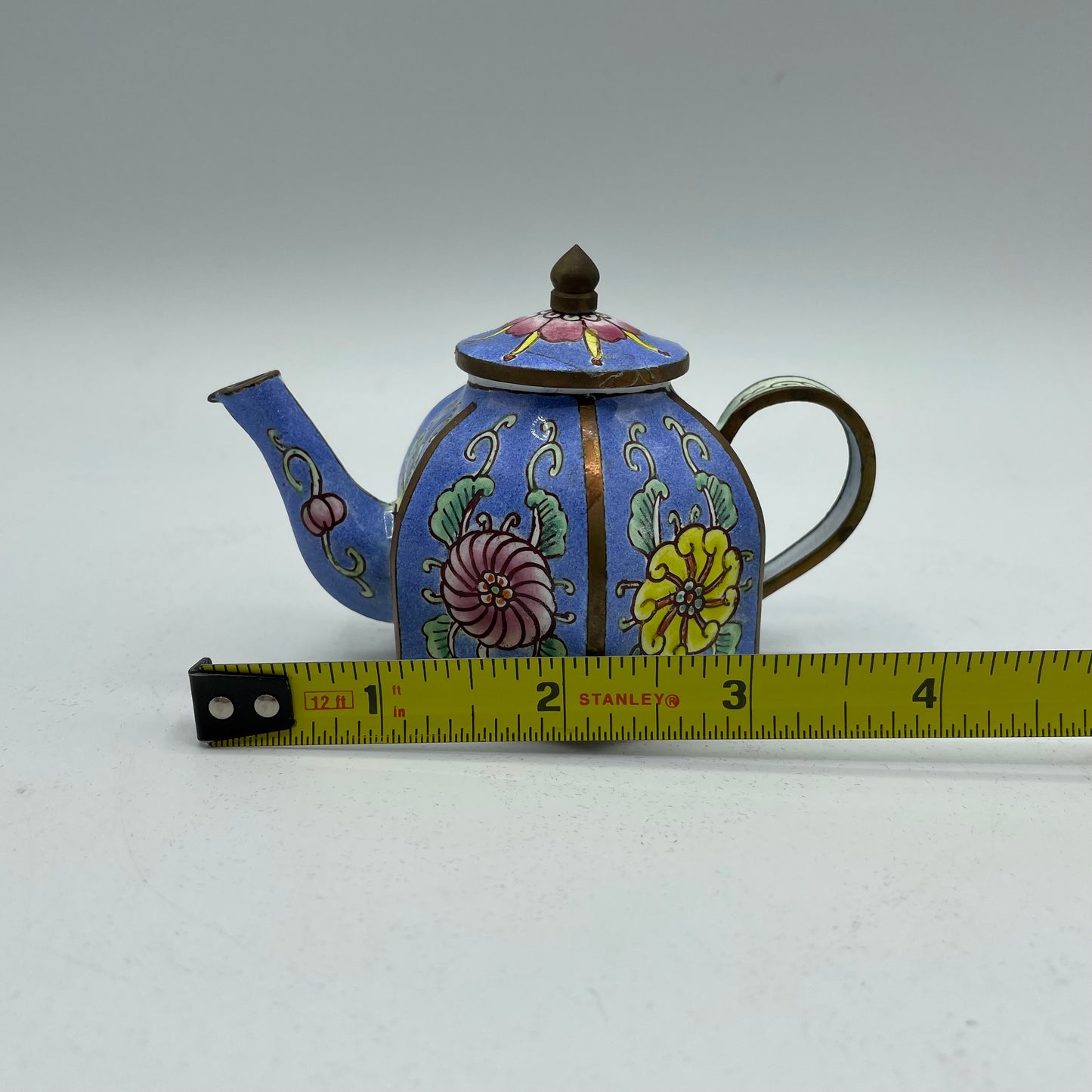 Collectible Enamel Teapot with Wood Box, Amanda Smith Gifts