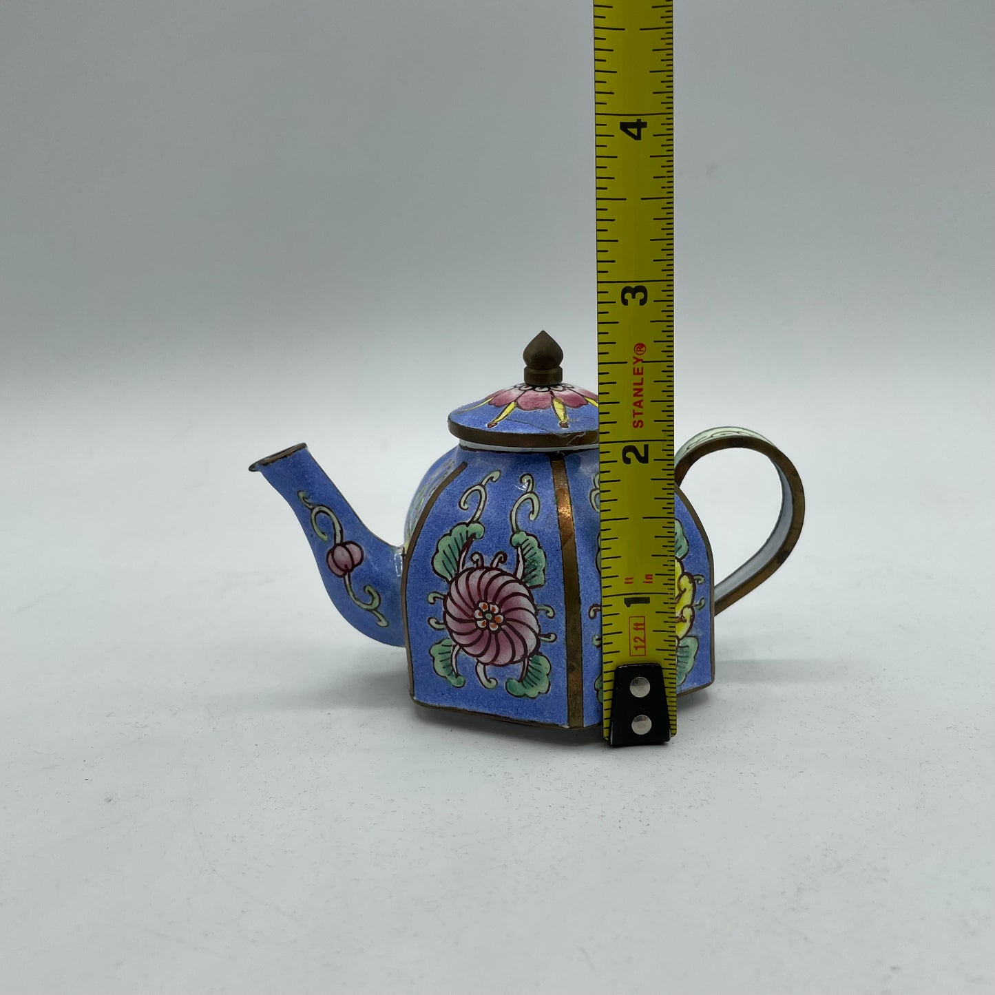 Collectible Enamel Teapot with Wood Box, Amanda Smith Gifts