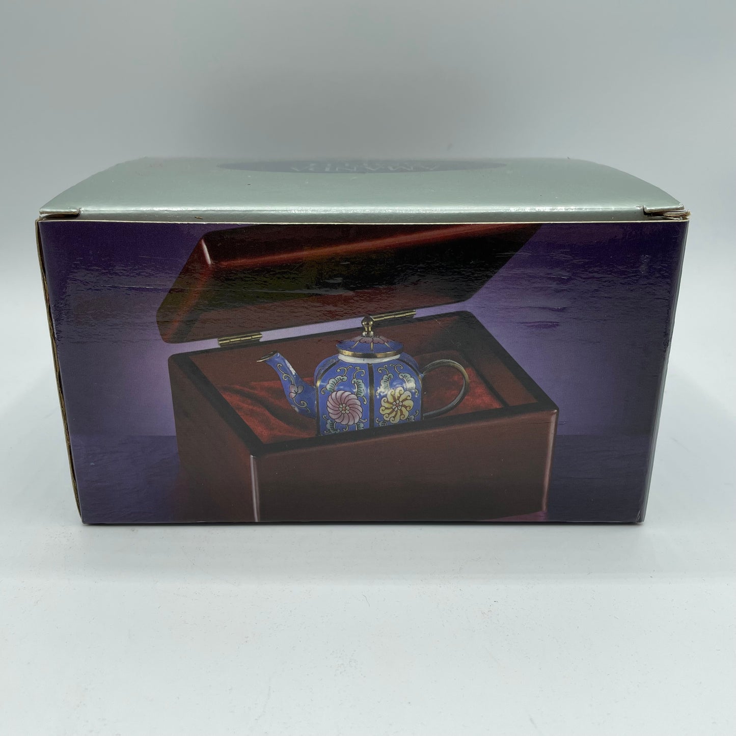 Collectible Enamel Teapot with Wood Box, Amanda Smith Gifts