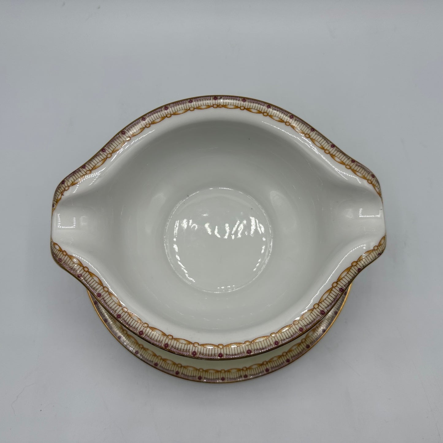 Yamaka China Gravy Boat with Attached Underplate, YAM6 Pattern