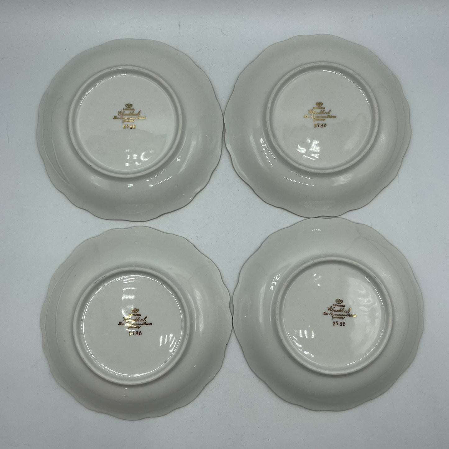 Eberthal Bavaria Cup & Saucer, Brown with Gold Accents, Set of 4