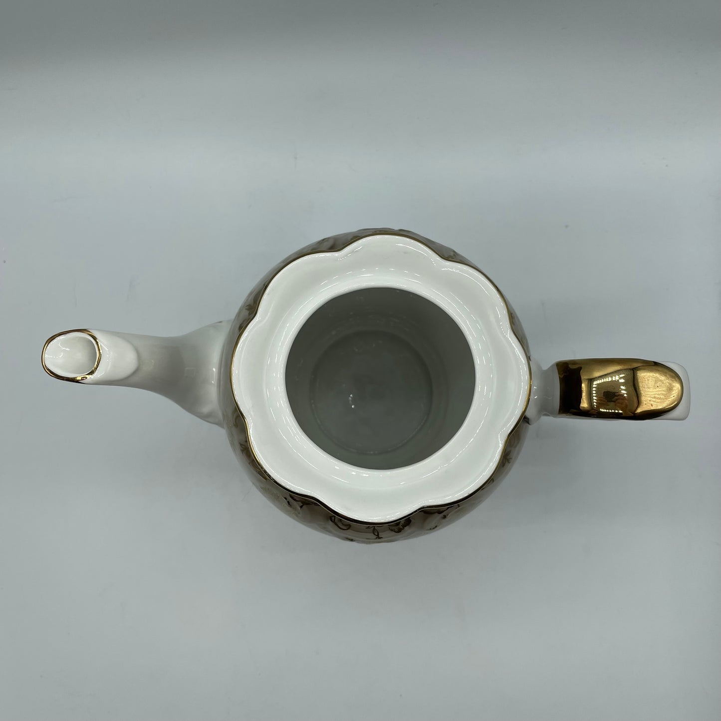 Eberthal Bavaria Coffee Pot,  Brown with Gold Accents