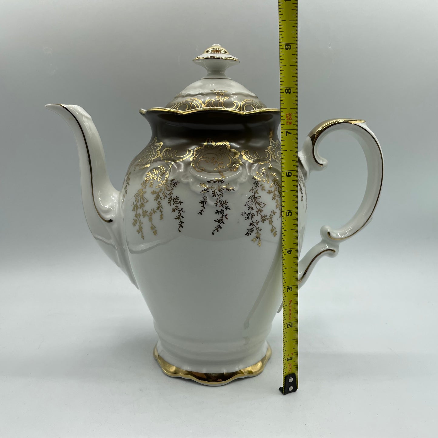 Eberthal Bavaria Coffee Pot,  Brown with Gold Accents