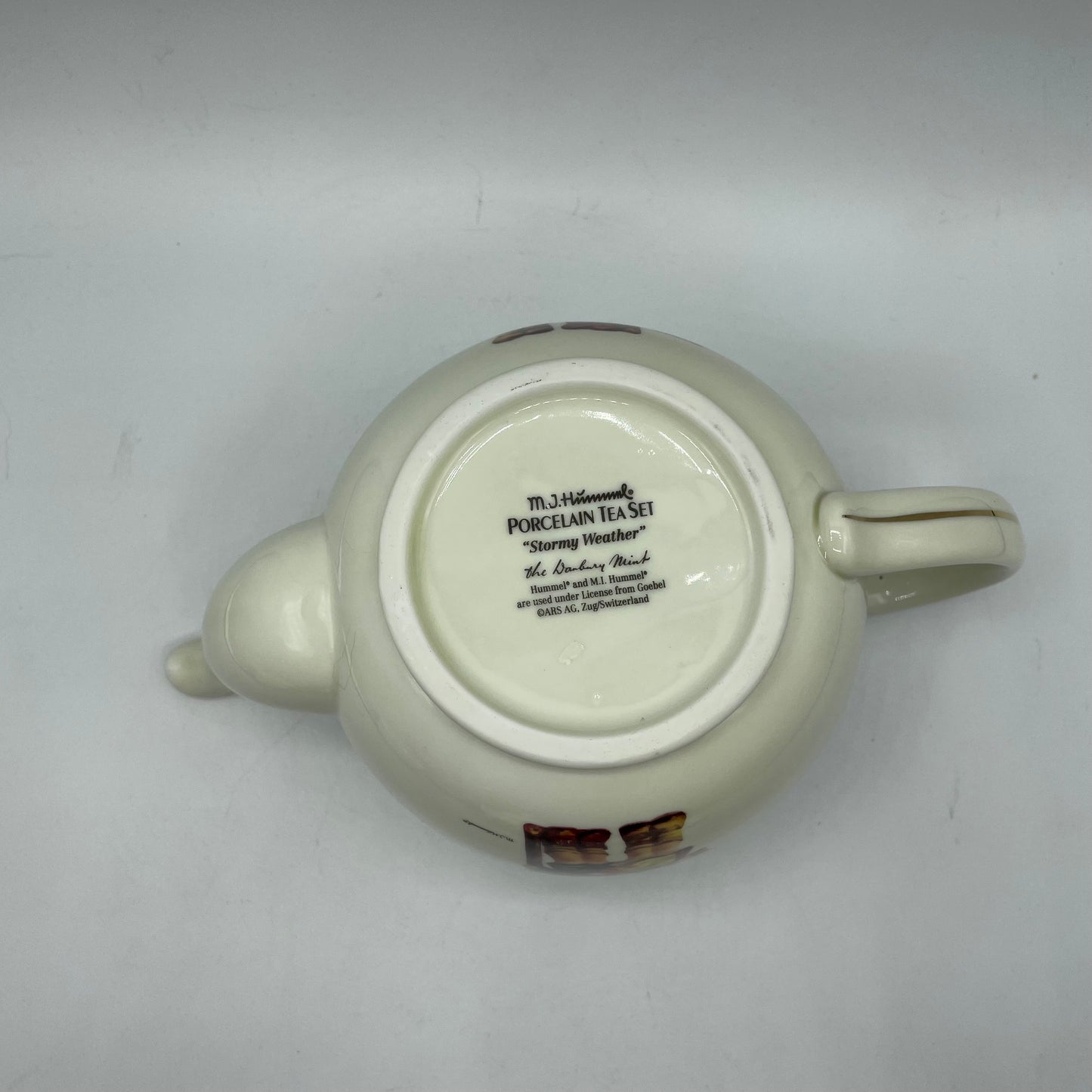 M.J. Hummel "Stormy Weather" Teapot, Creamer and Sugar Bowl Set Danbury Mint