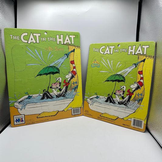 1986 Dr Seuss Cat In the Hat Puzzle Board, Set of 2