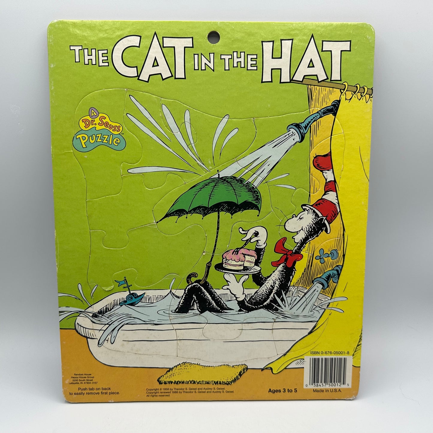 1986 Dr Seuss Cat In the Hat Puzzle Board, Set of 2