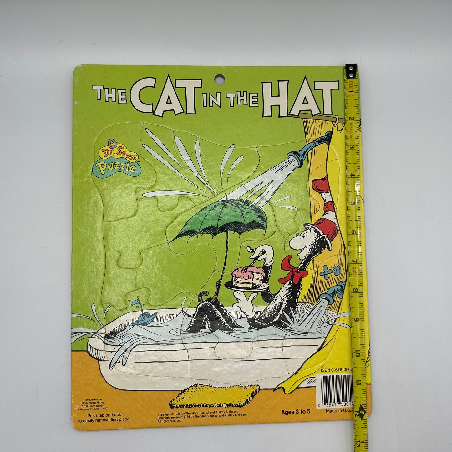 1986 Dr Seuss Cat In the Hat Puzzle Board, Set of 2