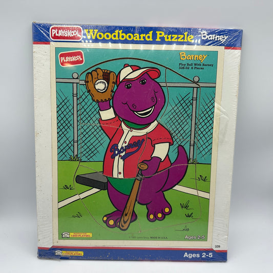 1993 Playskool Barney Wooden Puzzle 6 Pcs