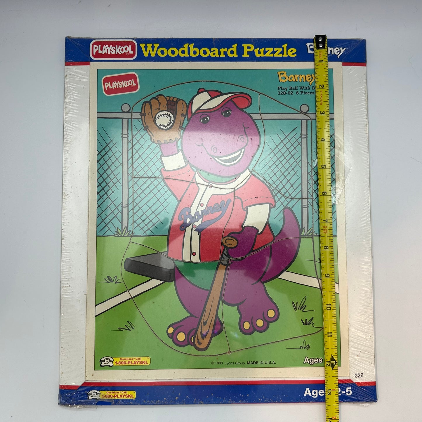 1993 Playskool Barney Wooden Puzzle 6 Pcs