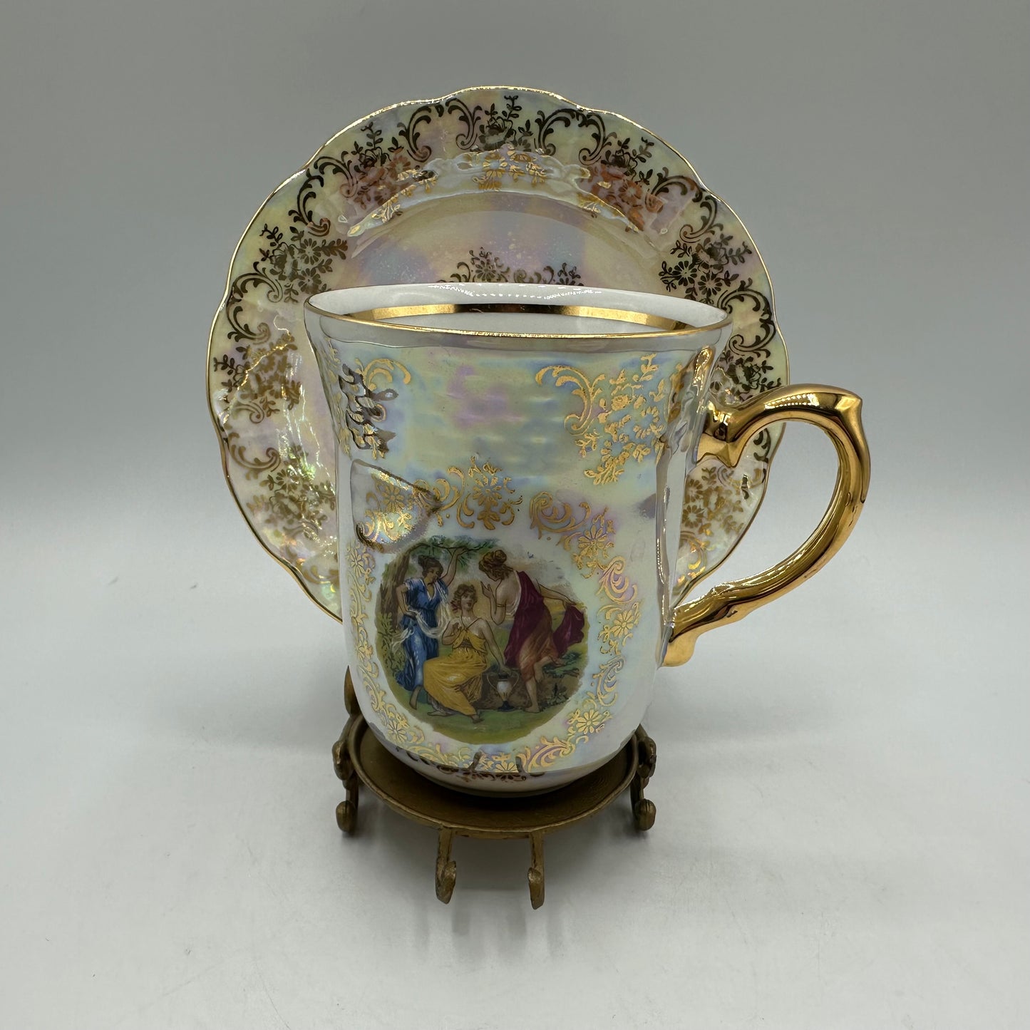 Czech Republic Gold Gilded Cup and Saucer