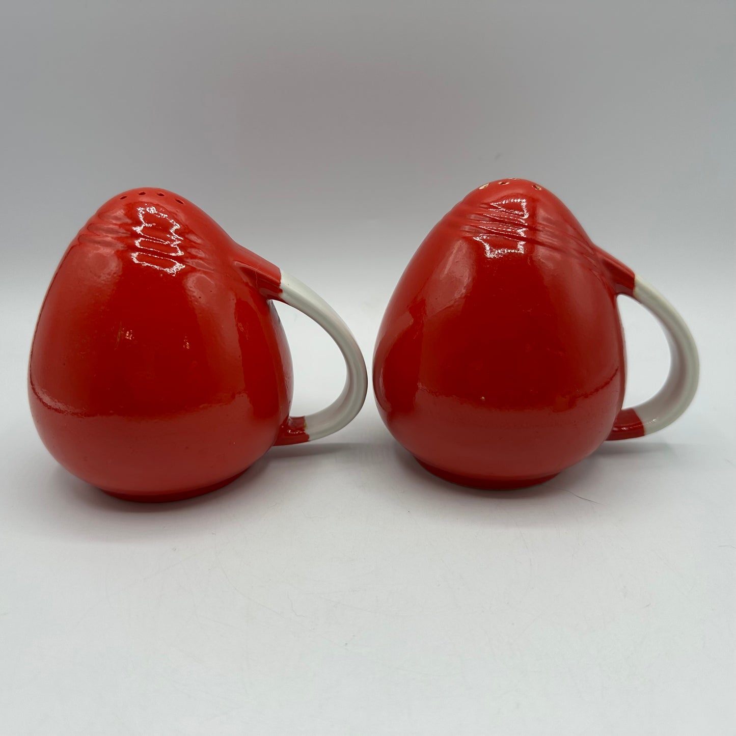 Hall Pottery Chinese Red Pert Salt & Pepper Set