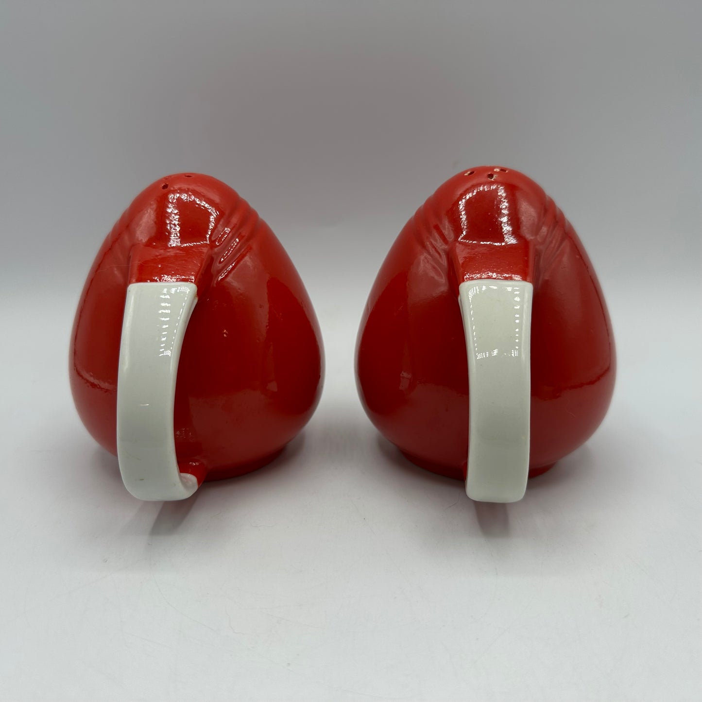 Hall Pottery Chinese Red Pert Salt & Pepper Set