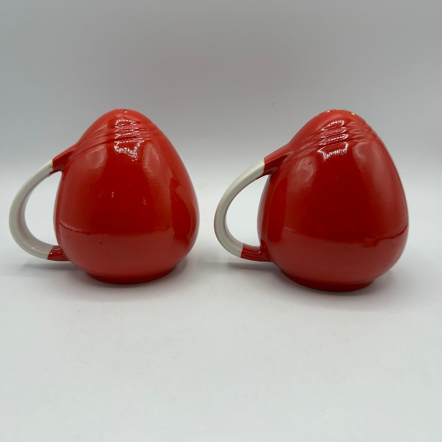 Hall Pottery Chinese Red Pert Salt & Pepper Set