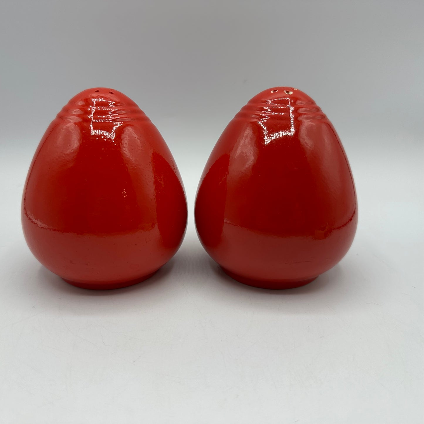 Hall Pottery Chinese Red Pert Salt & Pepper Set