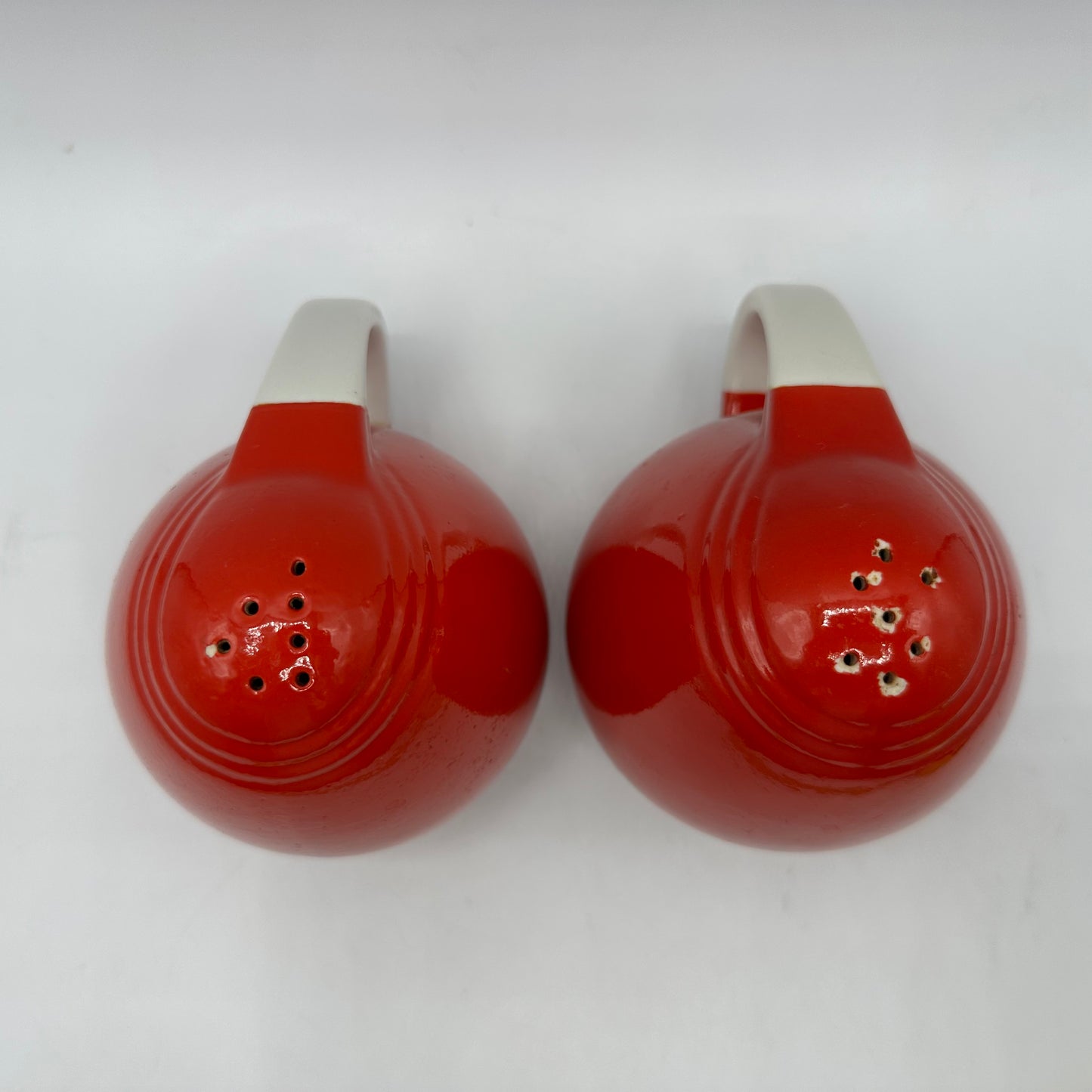 Hall Pottery Chinese Red Pert Salt & Pepper Set