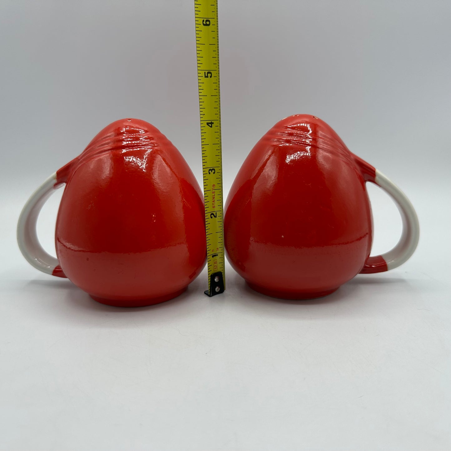 Hall Pottery Chinese Red Pert Salt & Pepper Set