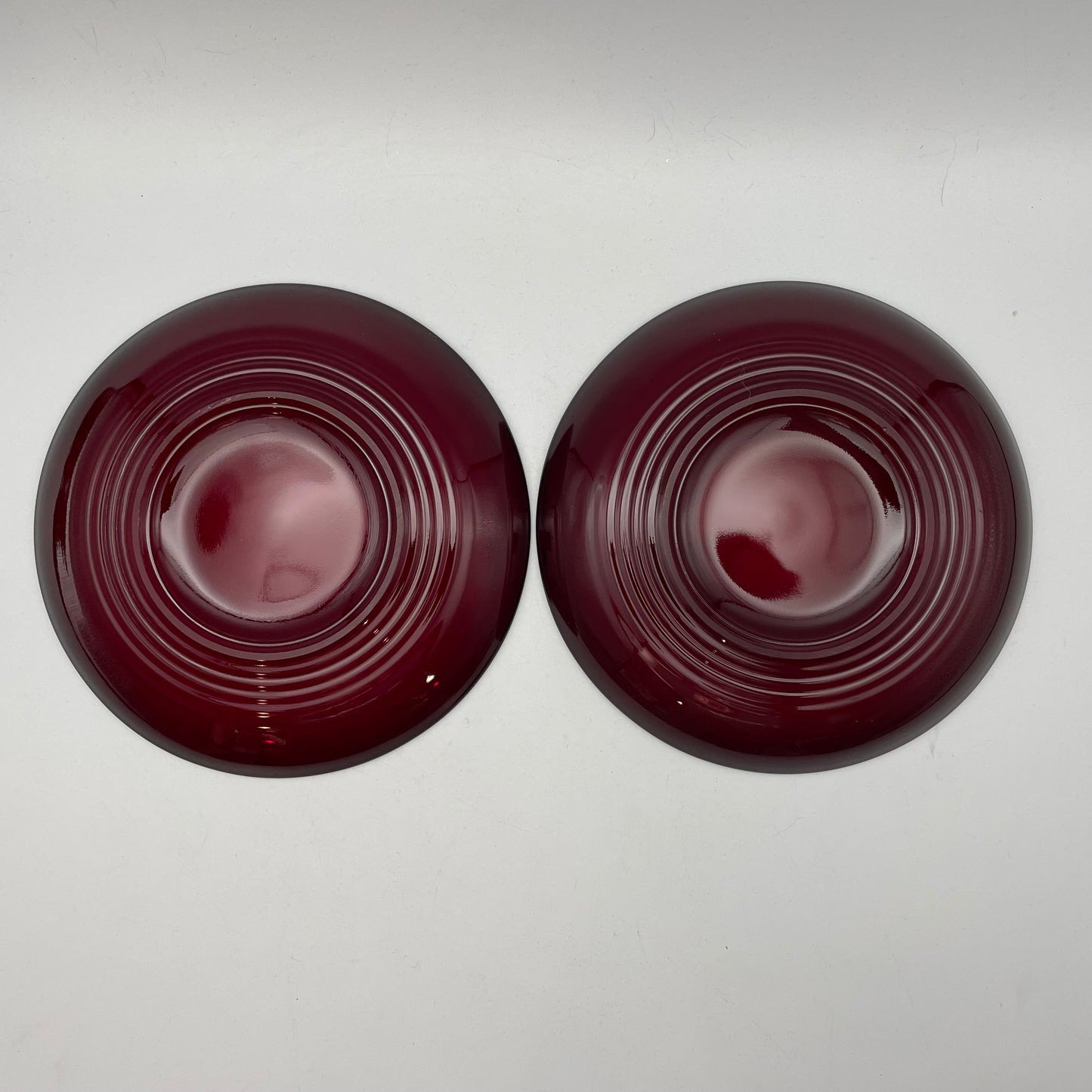 Royal Ruby Red Cups and Saucers Anchor Hocking, Set of 2