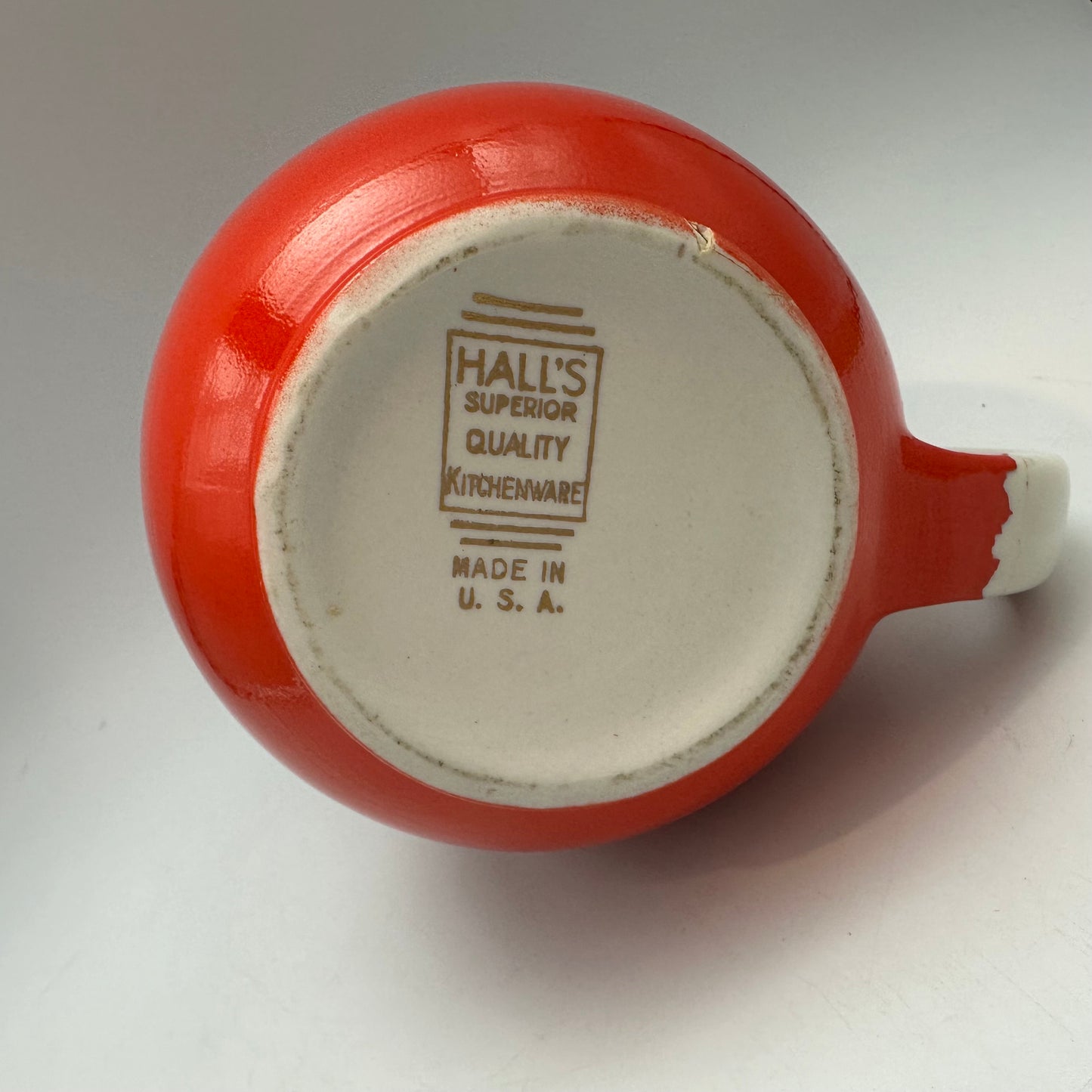 Hall Pottery Red Creamer, 1960's