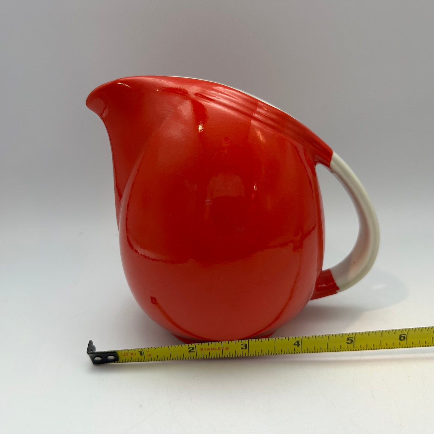 Hall Pottery Red Creamer, 1960's