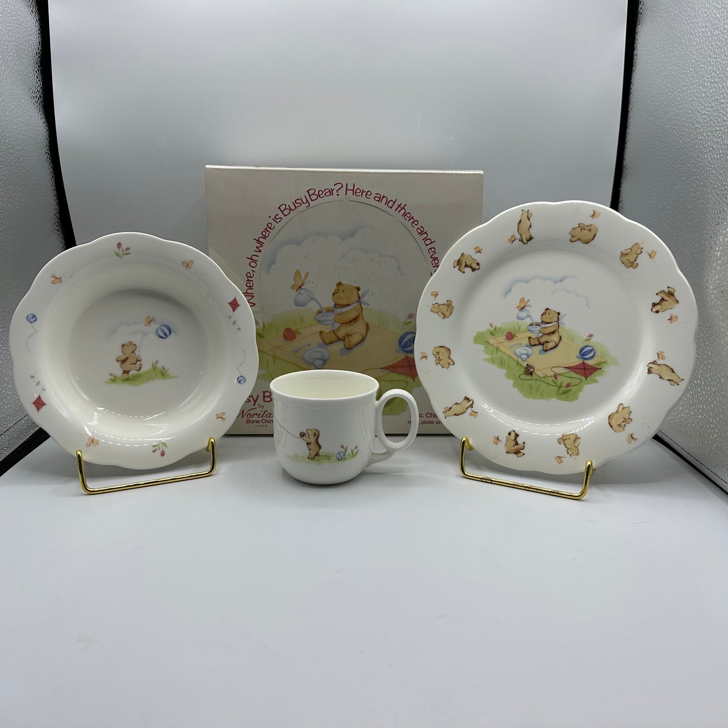 Noritake Busy Bear 3 Piece Child's Set-Mug, Plate, and Bowl