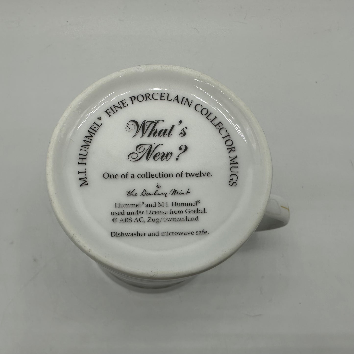 M.I. Hummel Porcelain Collector Mug "July-What's New?" Danbury Mint