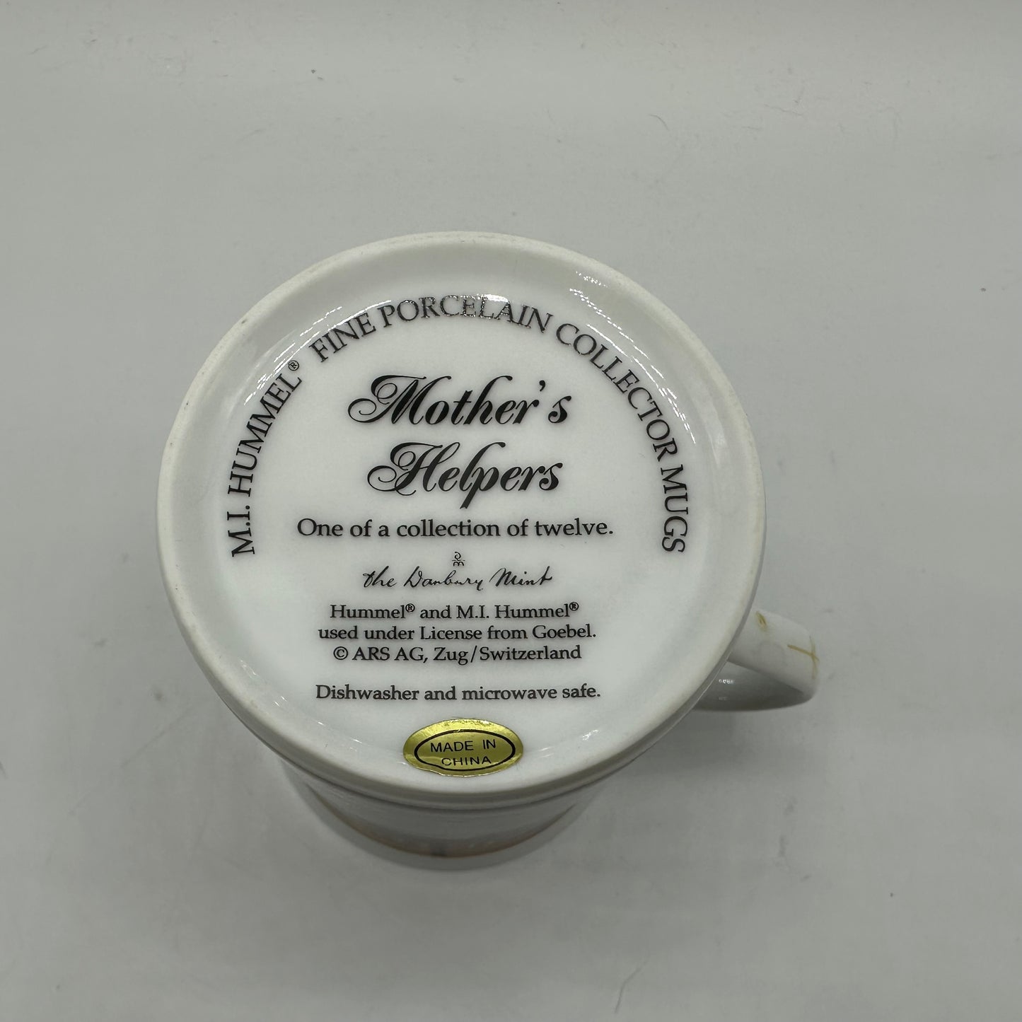 M.I. Hummel Porcelain Collector Mug "September-Mother's Helper" Danbury Mint