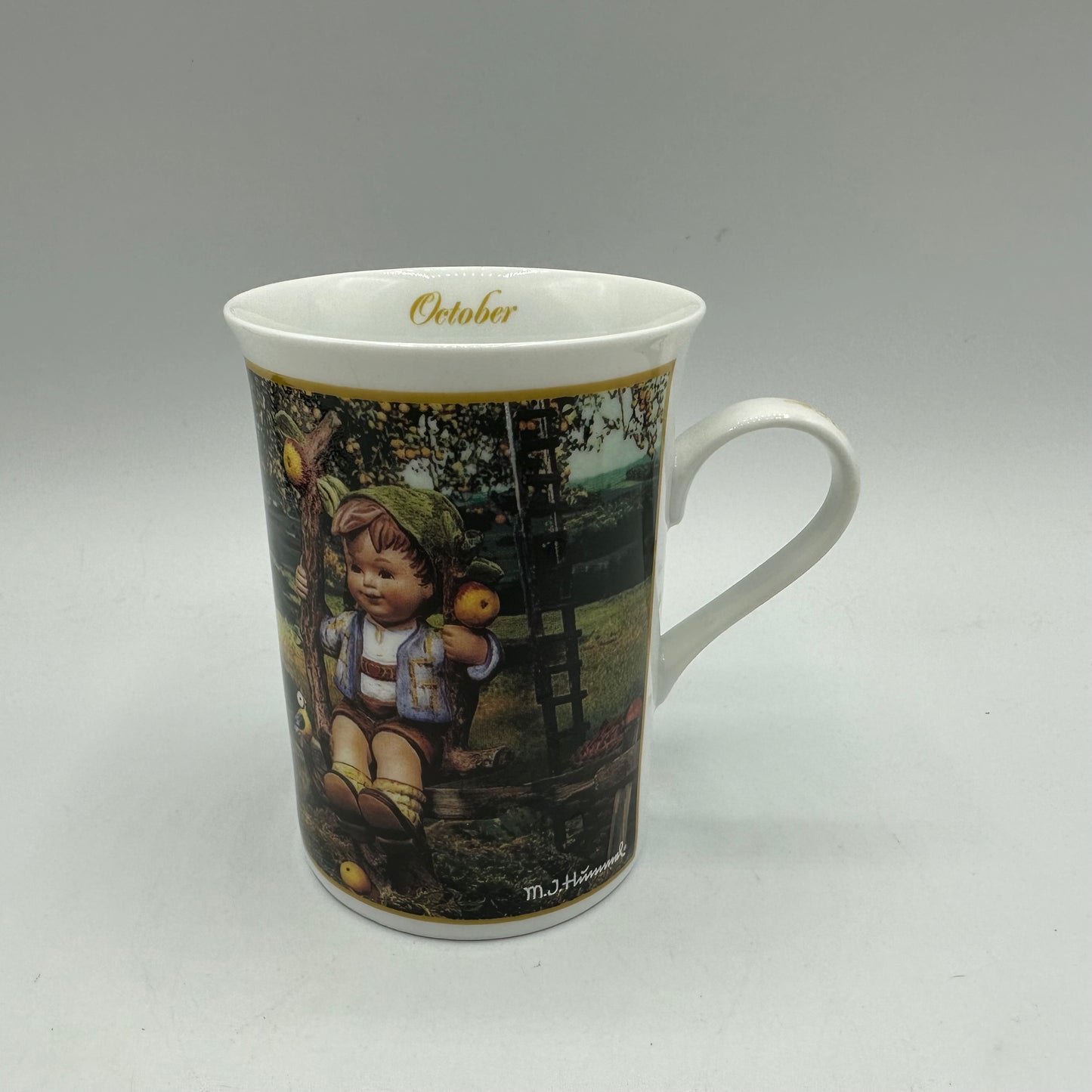 M.I. Hummel Porcelain Collector Mug "October-Apple Tree Boy" Danbury Mint