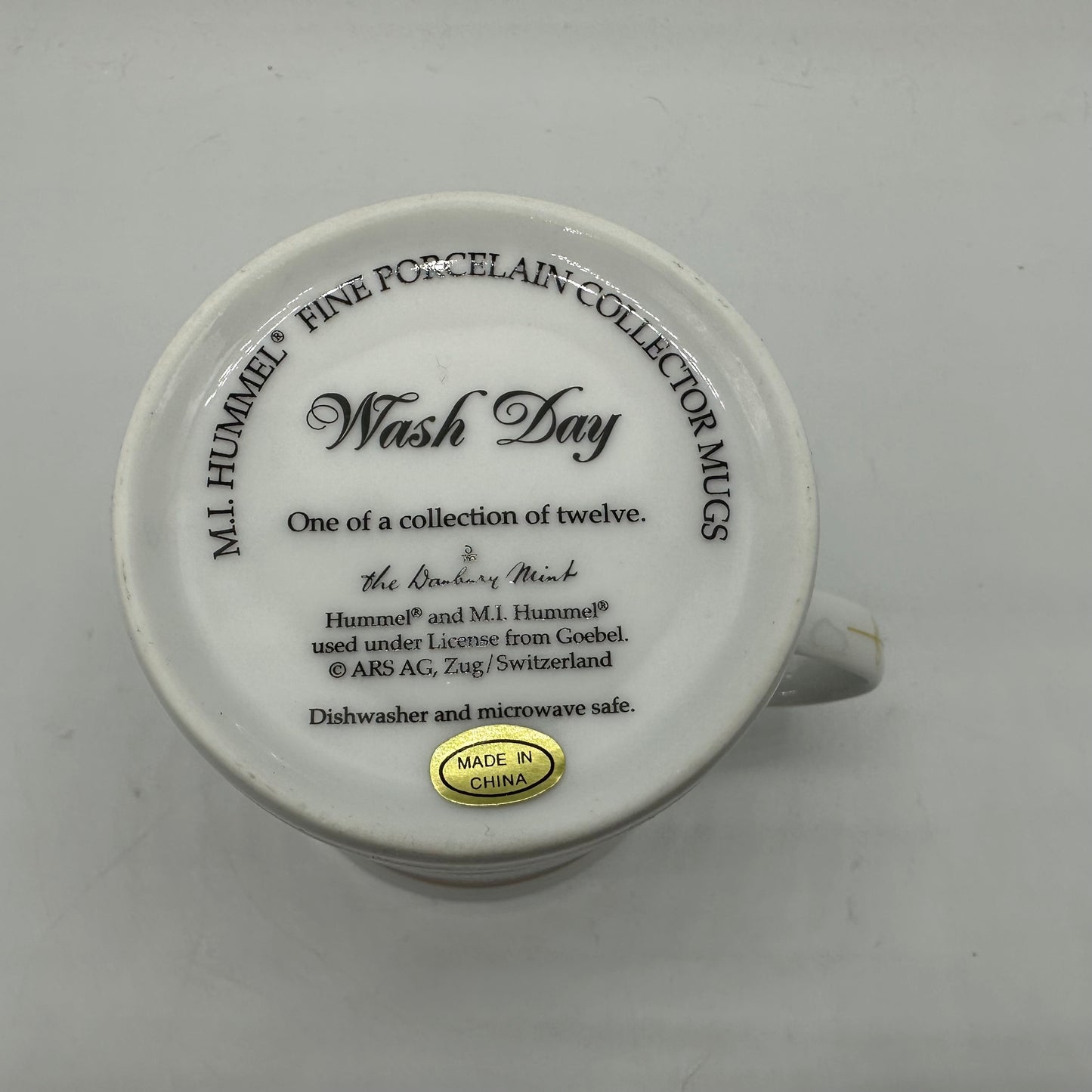 M.I. Hummel Porcelain Collector Mug "March-Wash Day" Danbury Mint