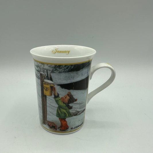 M.I. Hummel Porcelain Collector Mug "January-Skier" Danbury Mint