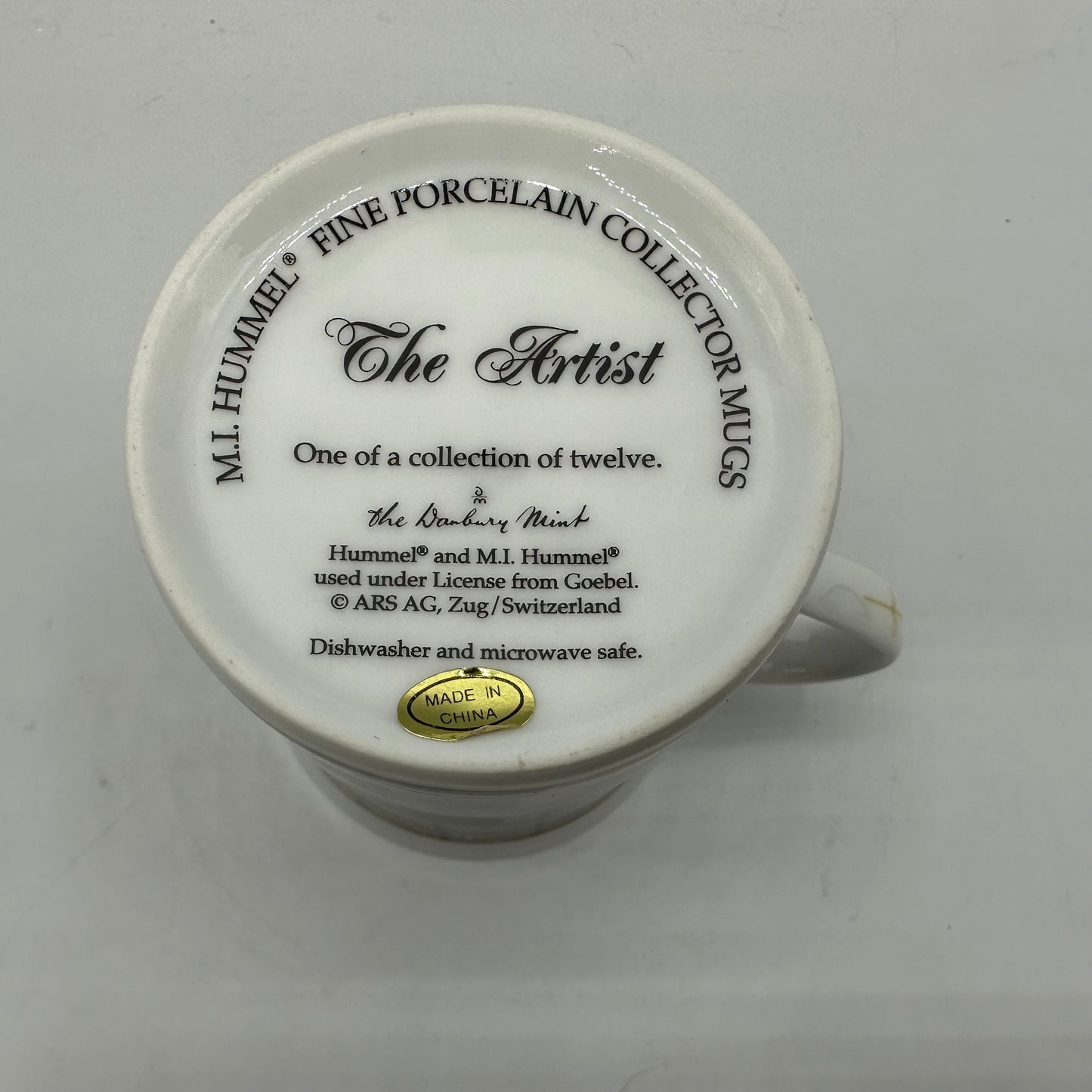 M.I. Hummel Porcelain Collector Mug "February-The Artist" Danbury Mint