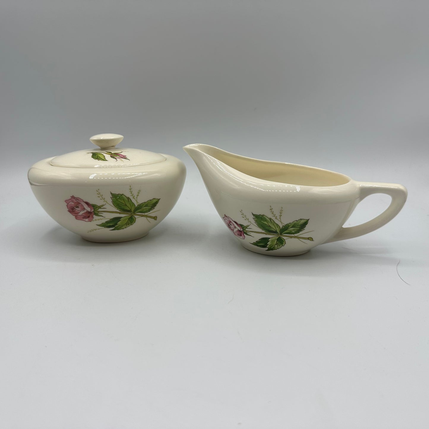 Knowles Tea Rose Sugar Bowl and Creamer, 52-10