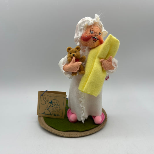 Annalee Mobilitee Dolls Girl with Blanket and Teddy Bear 1994