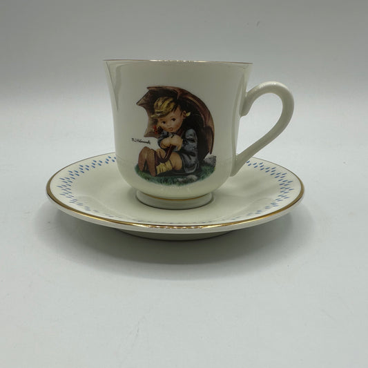 M.J. Hummel "Umbrella Girl" Cup and Saucer