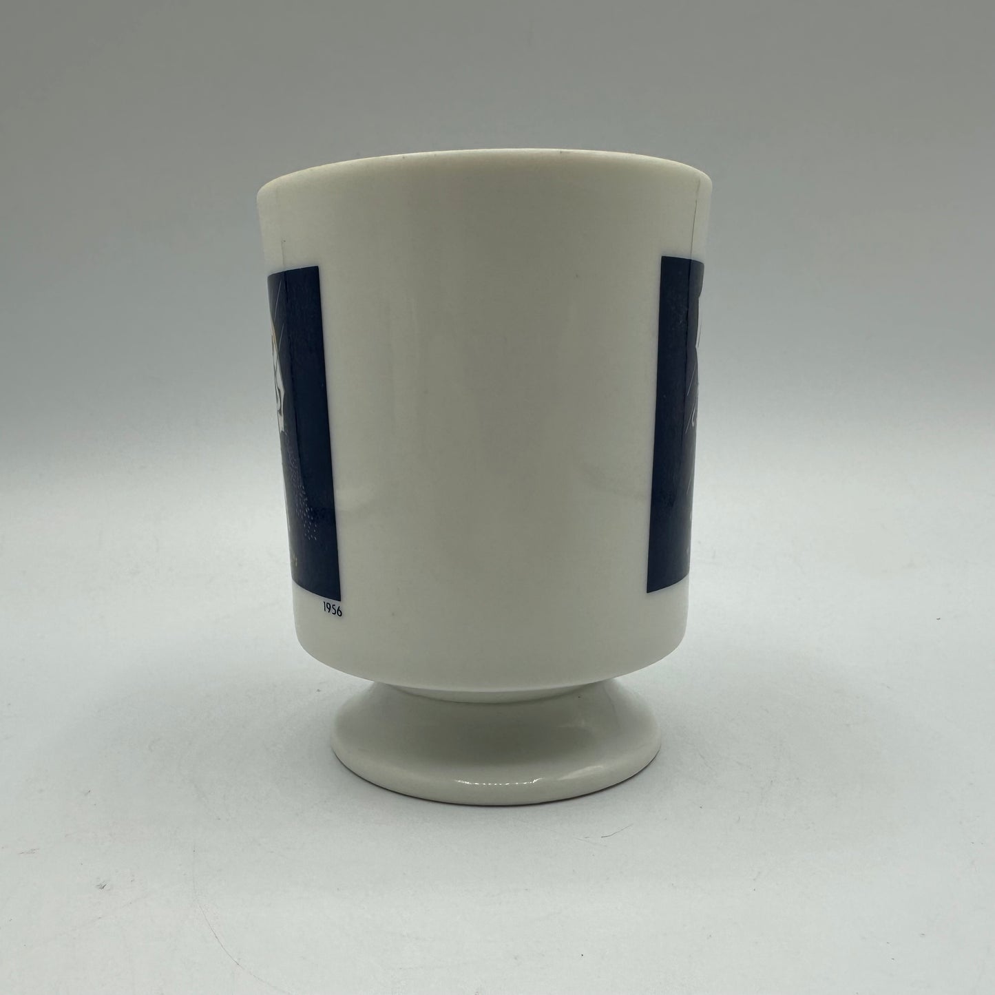 Morton's Salt Pedestal Mugs, 1956 and 1972 Logos, Set of 2