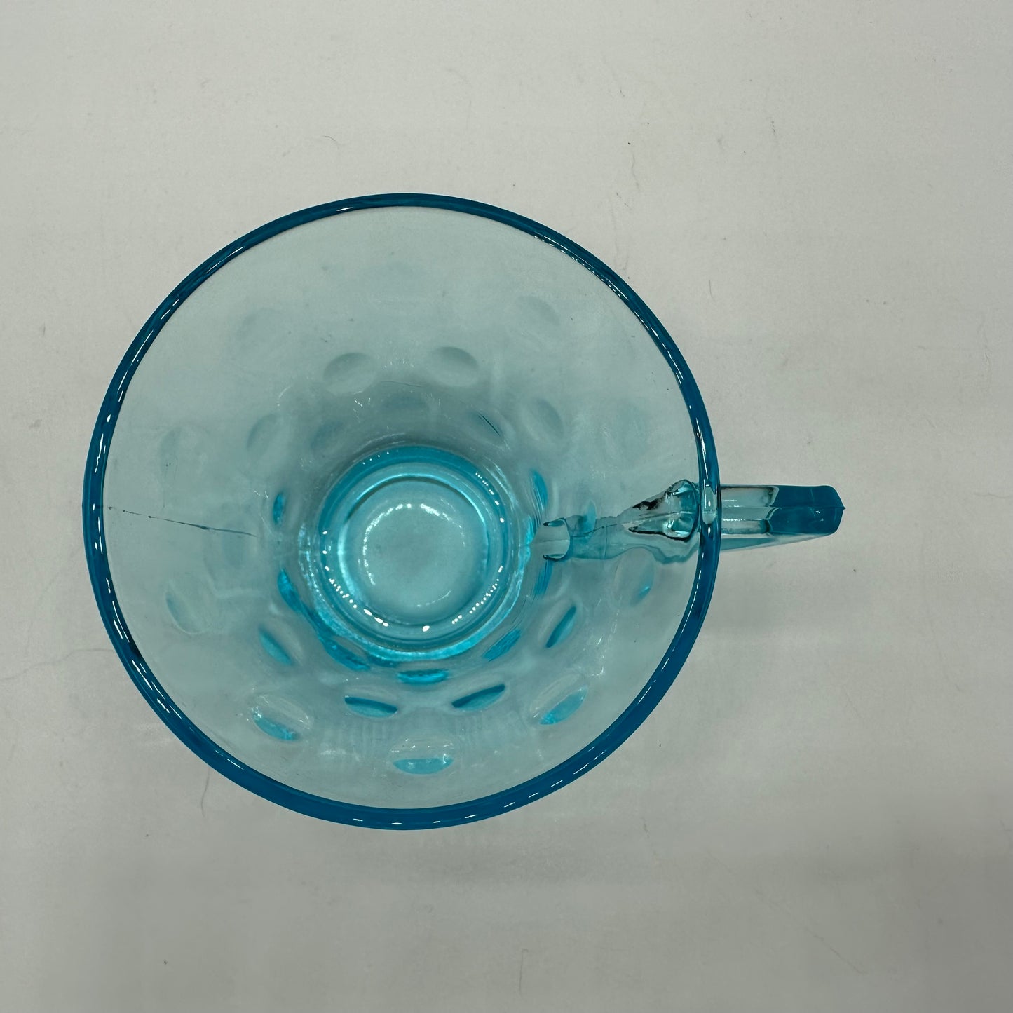 Hazel Atlas Turquoise Blue Capri Dot Cup & Saucer