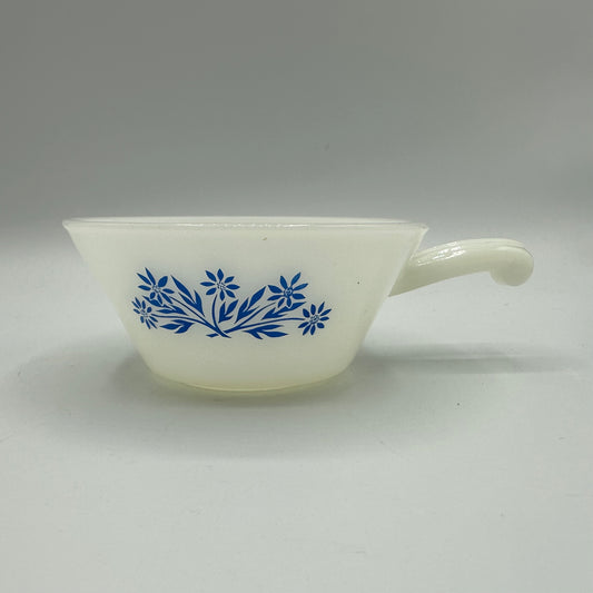 Anchor Hocking FireKing Handled Soup Bowl Cornflower Design