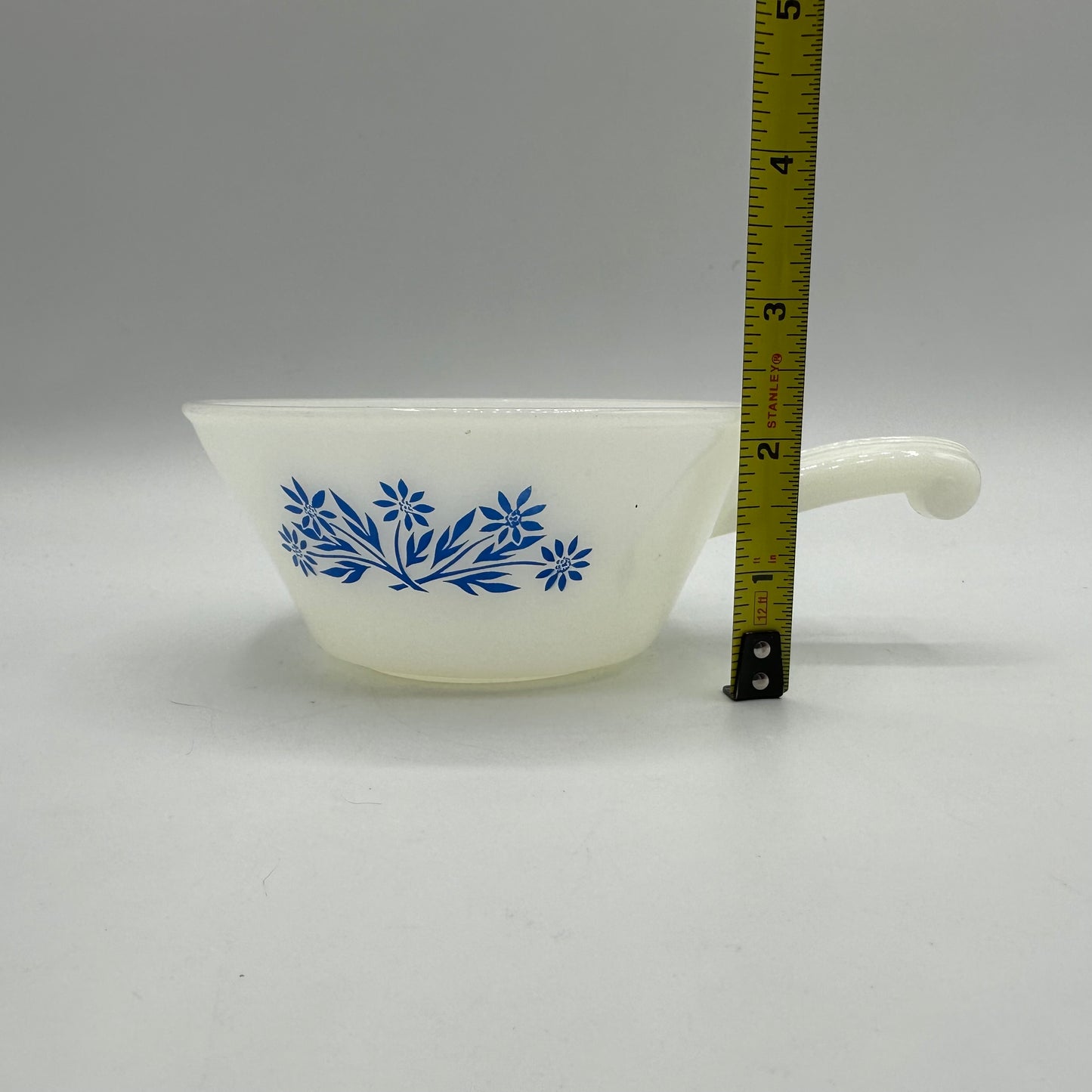 Anchor Hocking FireKing Handled Soup Bowl Cornflower Design