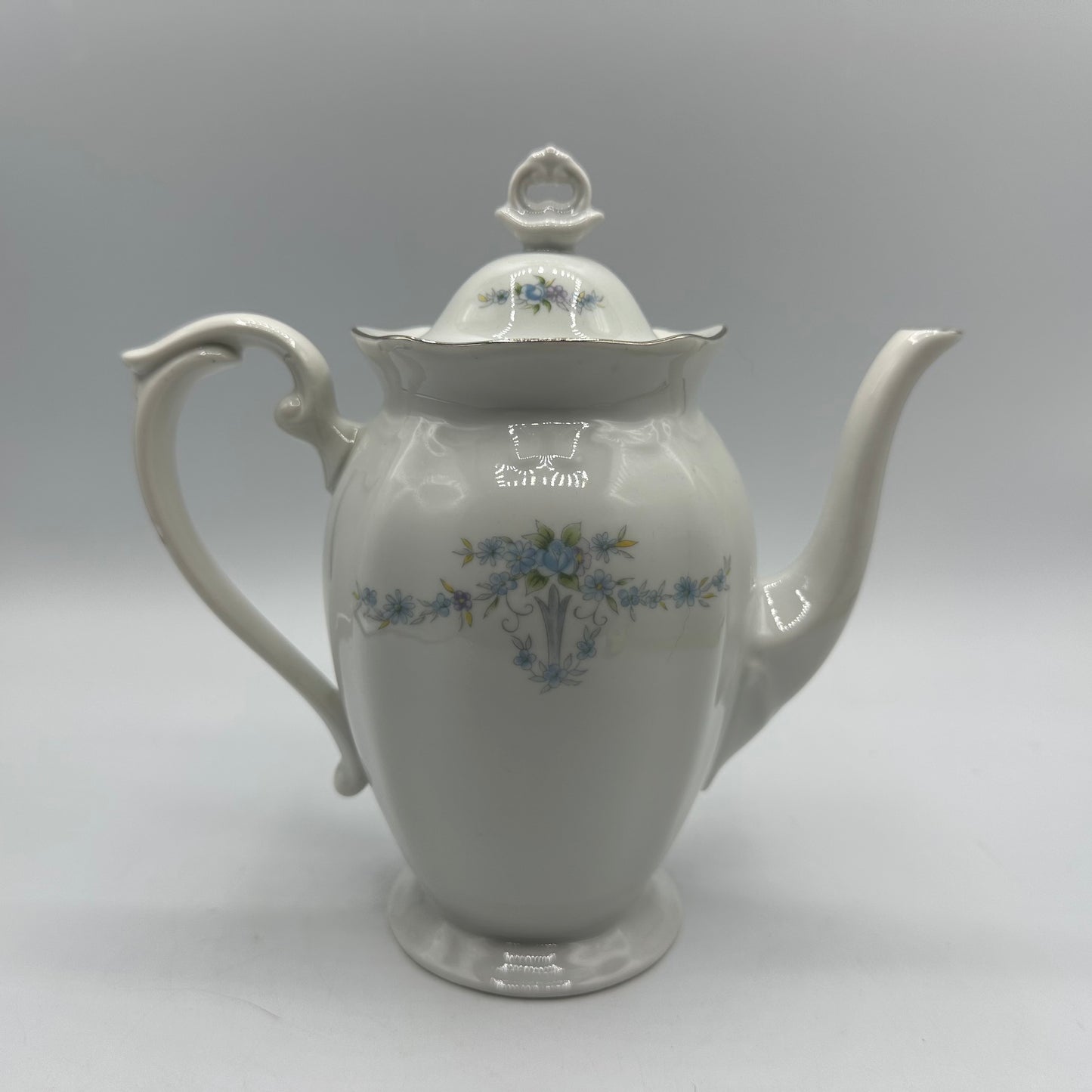 Chodziez Teapot Blue Floral Swag