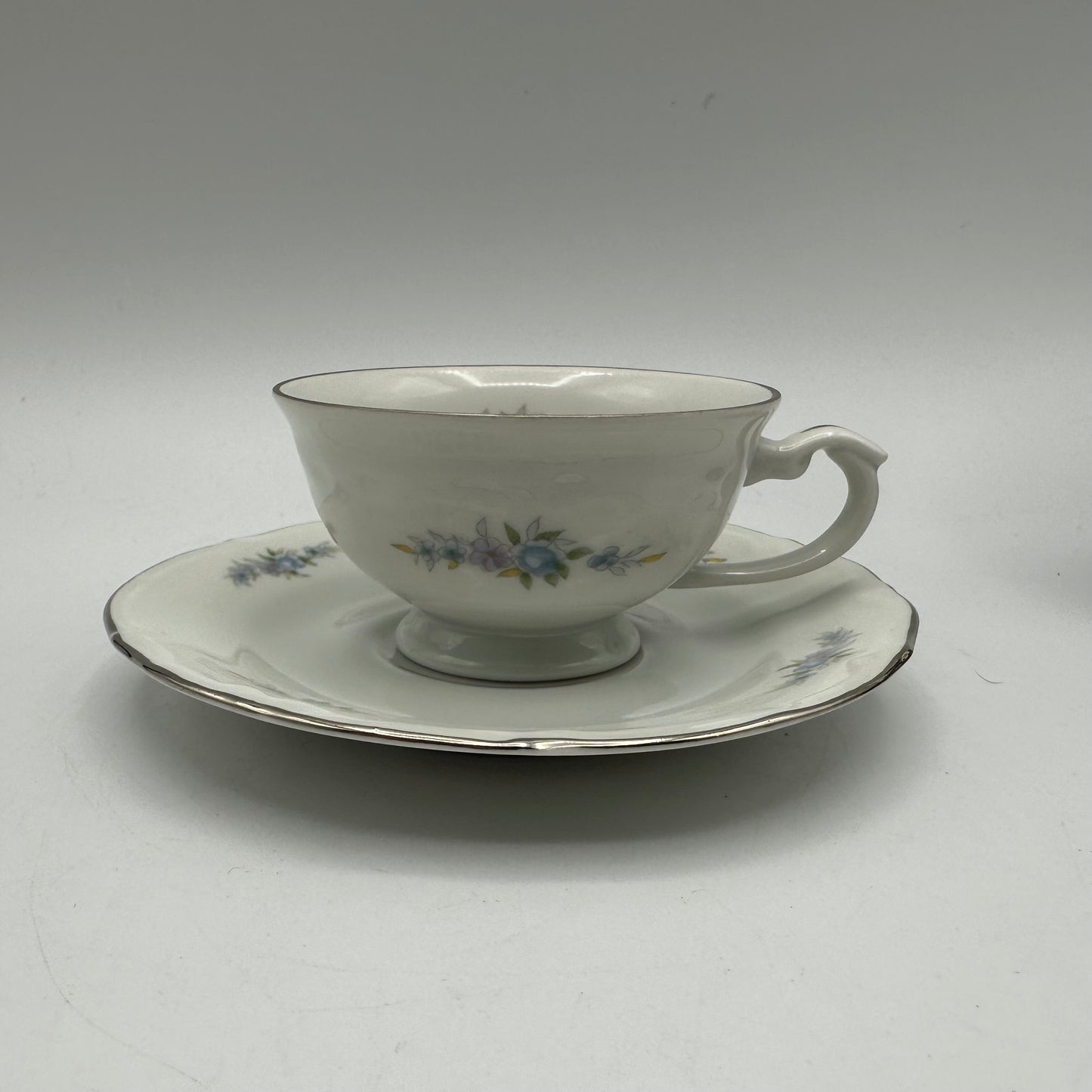 Chodziez Cup & Saucer Blue Floral Swag, Set of 2