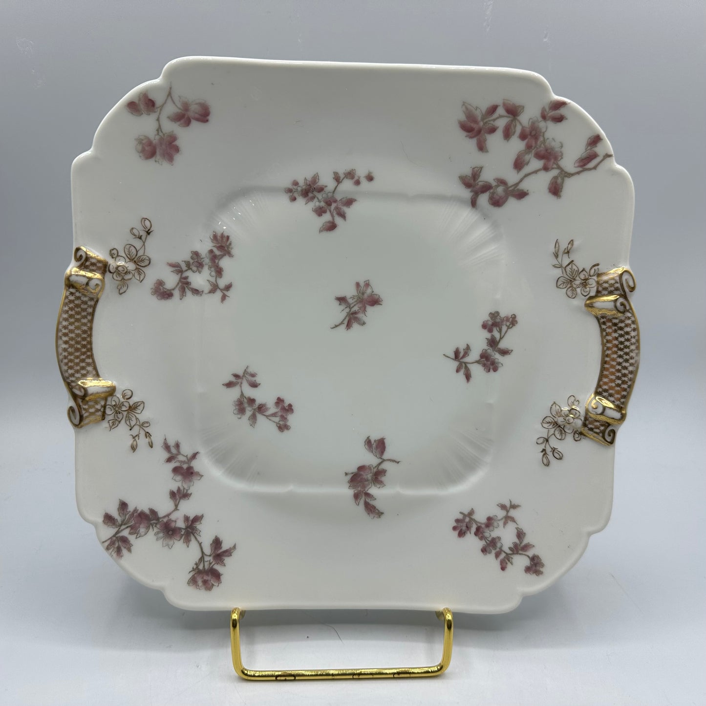 Limoges Cake Plate, Square With A Floral Design