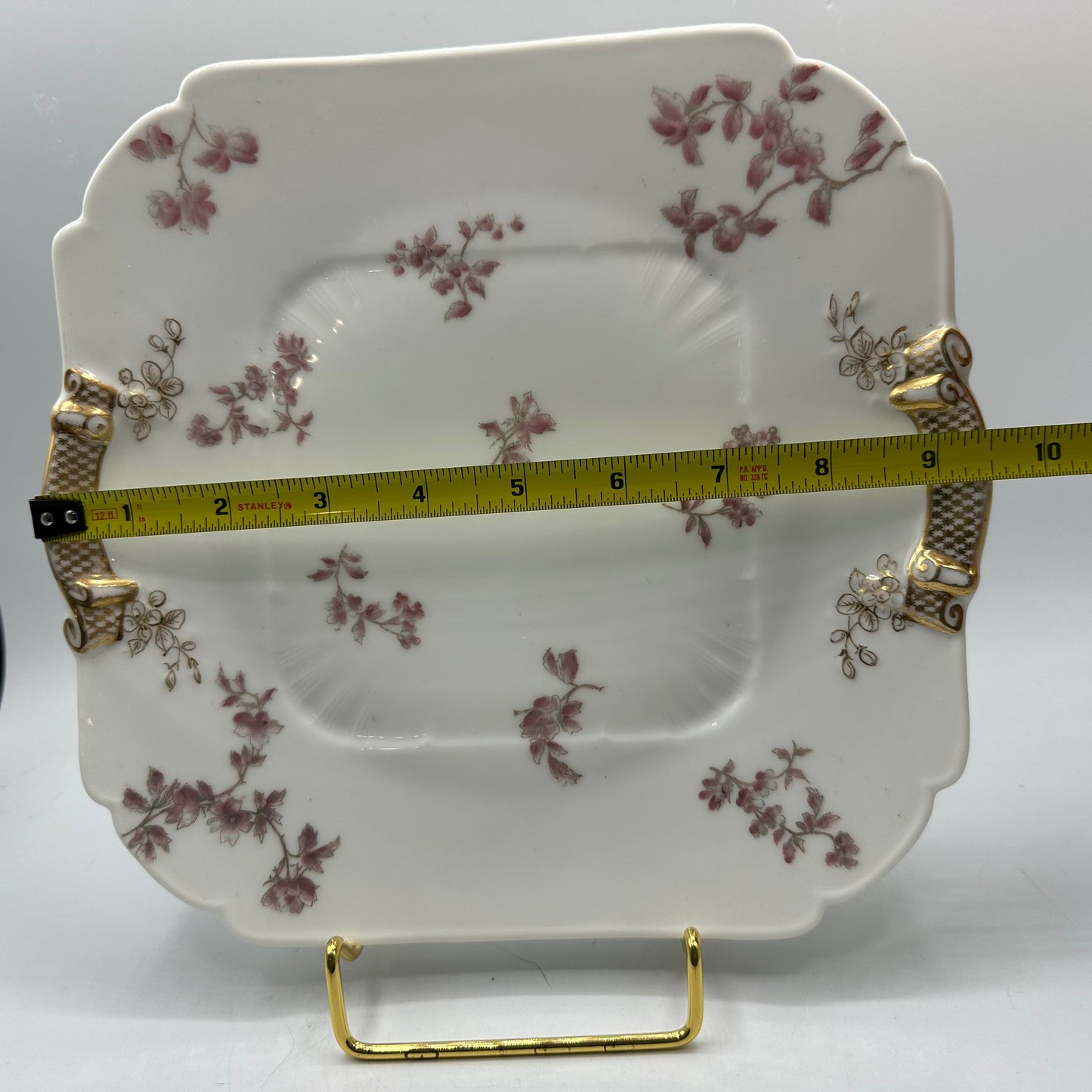 Limoges Cake Plate, Square With A Floral Design