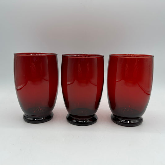 Anchor Hocking Royal Ruby Baltic Tumbler 10oz, Set of 3