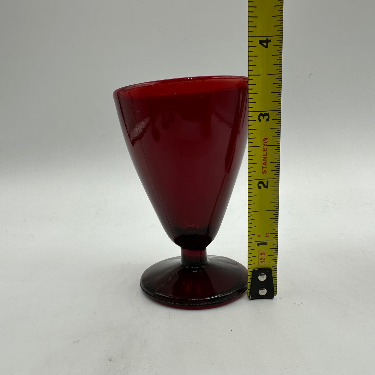 Anchor Hocking Ruby Red Footed Cordial Glasses, Set of 5