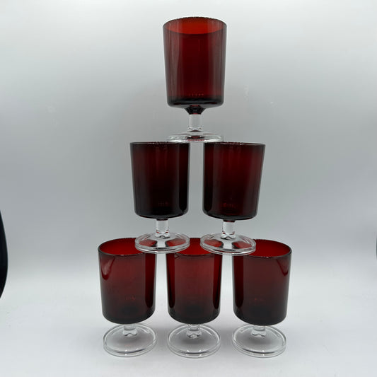 Luminarc Cavalier Red Stemmed Glasses, Set of 6