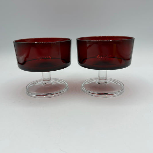 Luminarc Cavalier Red Stemmed Sherbet/Champagne Glasses, Set of 2