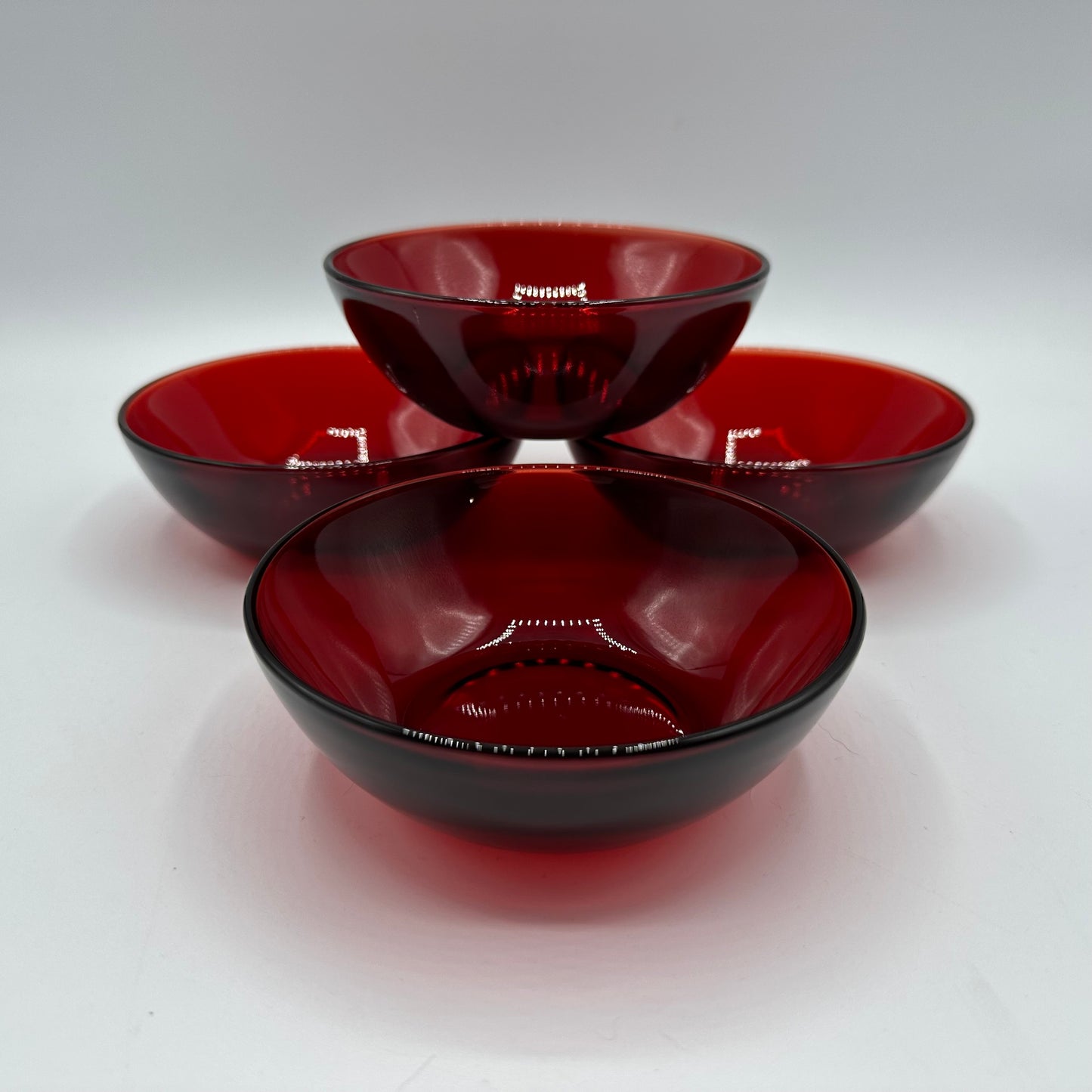 Royal Ruby Small Berry Bowl Anchor Hocking, Set of 4