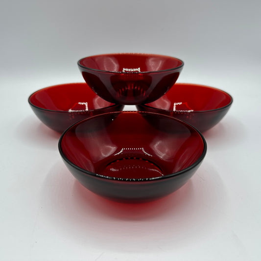 Royal Ruby Small Berry Bowl Anchor Hocking, Set of 4